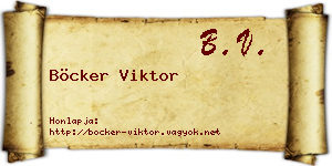 Böcker Viktor névjegykártya
